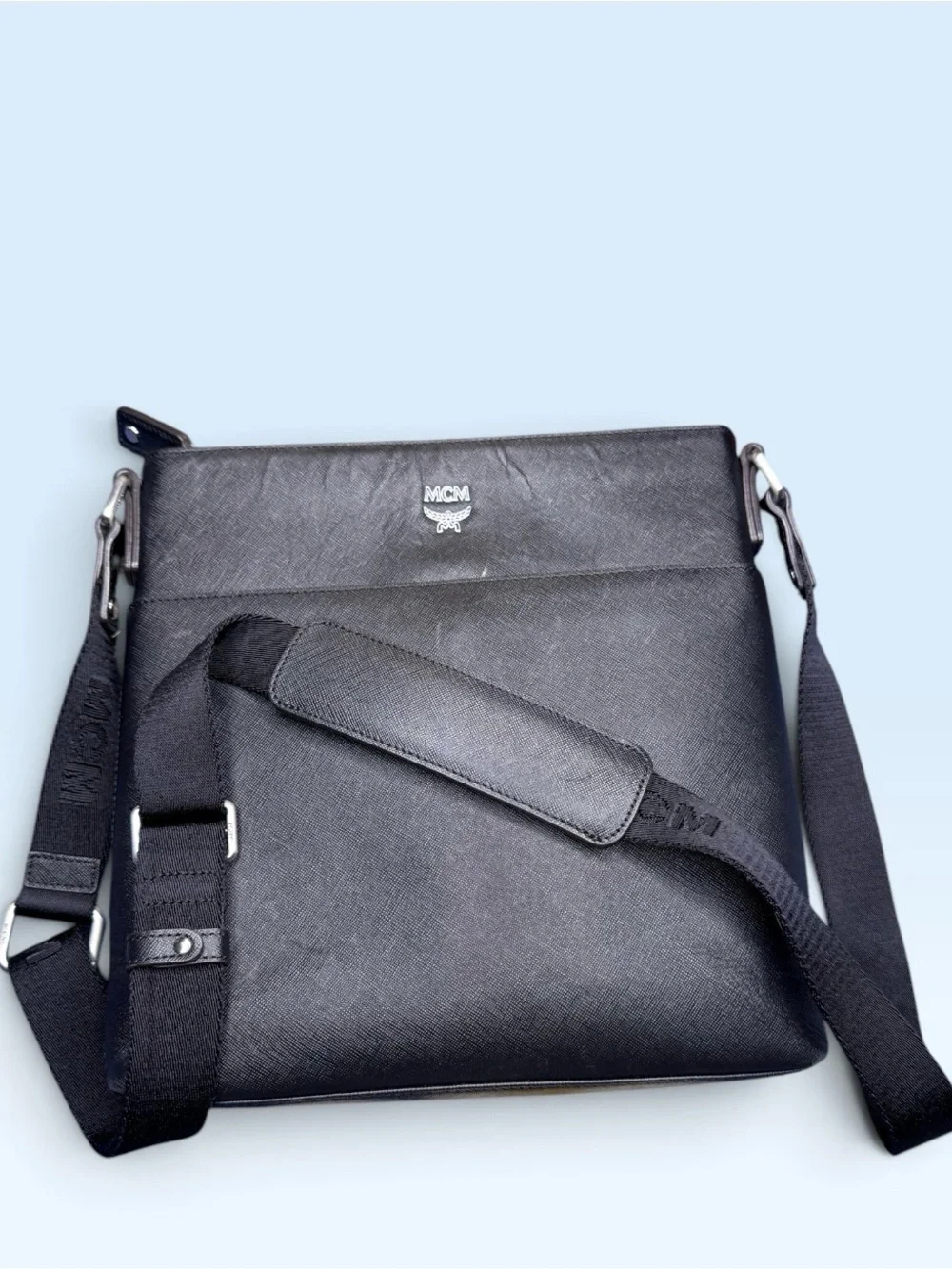 Authentic MCM Black Crossbody Messenger Bag